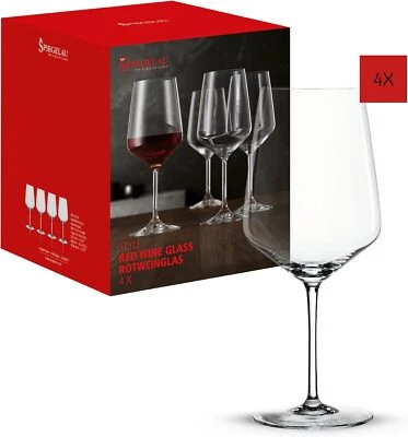 Spiegelau Pack of 4 Classic Stemmed Red Wine Glasses, Dishwasher Safe - Clear