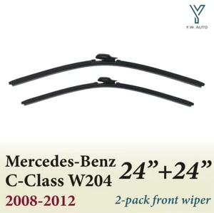 For Mercedes-Benz C-Class W204 2008-2012 Front Wiper Blades 24"+24" 1 Pair - Picture 1 of 3