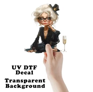 Sexy Grandma UV DTF Transparent Sticker / Decal - Picture 1 of 7