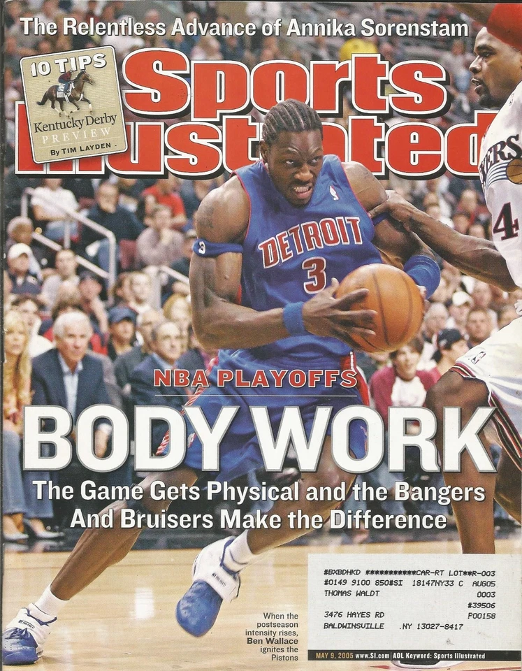 DETROIT PISTONS BEN WALLACE 2005 SPORTS ILLUSTRATED 4X ALL STAR NBA CHAMPION - Imagem 1 de 1