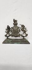 Old English Brass Coat Of Arms Fireside Ornament Door Stop