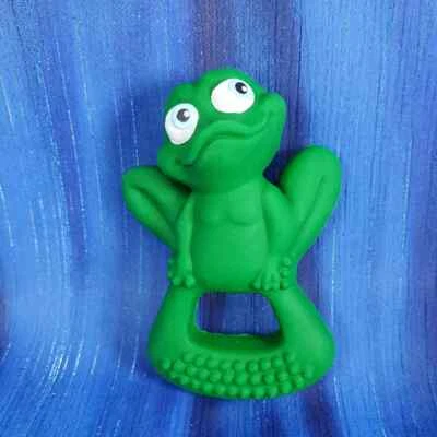Bo лягушка зубочистка резиновая игрушка Fidget зеленый органический Lanco новый в коробке новый! - Изображение 1 из 2