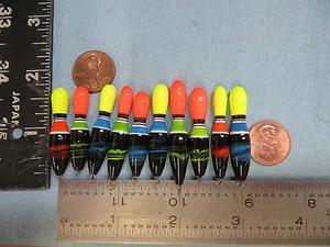 10 NEUE HOLZ SLIP SCHWIMMER / BOBBER PANFISH EISANGELN KEIN EINFRIEREN ONLINE B129 - Bild 1 von 3