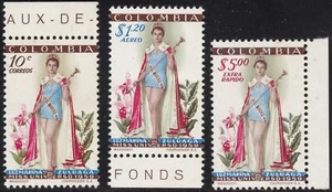 1959 COLOMBIA - Yvert n. 563 + Posta Aerea 315/316 - serie di 3 - MNH** - Imagen 1 de 1