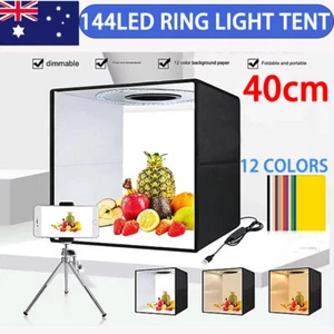 40CM LED Tent Light Box, Foldable Studio Photo Dimmable Backdrop - Picture 1 of 15