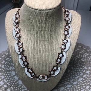 VTG Matisse Sparkling White California Dreaming Copper Art Necklace Sparkle - Picture 1 of 16