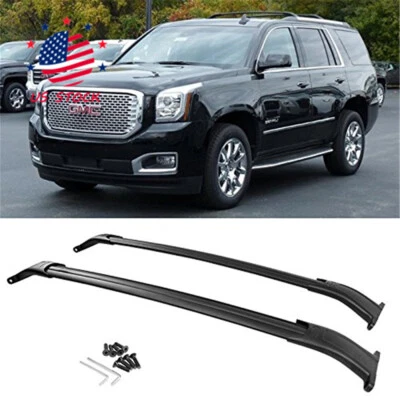 New Fits Cadillac Escalade Tahoe Yukon 15-19 Top Rack Roof Rail Cross Bars Black - Изображение 1 из 4