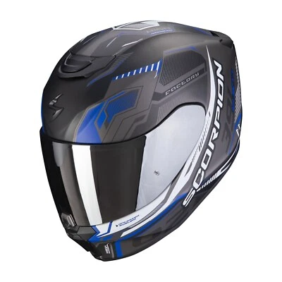 Motorrad Scorpion EXO-391 Haut Integralhelm (schwarzmatt/silber/blau) Gr: S (55) - Bild 1 von 3
