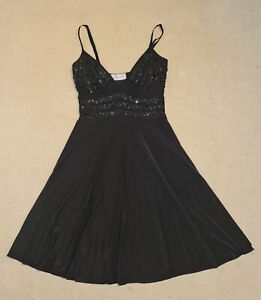 Women Clubbing Dress Size S Short Backless Black Sequins Beads Party Dress