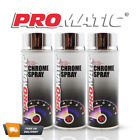 3x Chrome Spray Paint Aerosol - 400ml - Promatic - Free Delivery