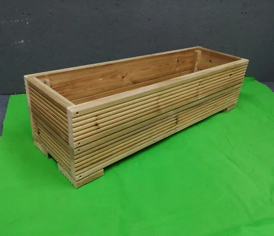Garden Planter Wide Trough, Wooden Garden Planter - Image 1 of 4