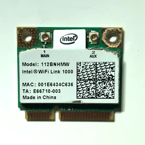 Intel Link 1000 112BNHMW Wireless WiFi WLAN Card MINI PCI-E 802.11a/b/g 300Mbps - Afbeelding 1 van 2