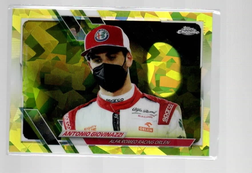 ANTONIO GIOVINAZZI 2021 CHROME FORMULA 1 CHARTREUSE SAPPHIRE REFRACTOR #53  /199 - Image 1 of 1