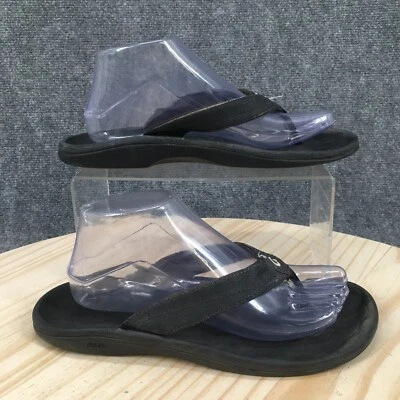 OluKai Sandals Womens 7.5 Ohana Flip Flop Thong Black Slip On Toe Post Casual - Image 1 of 4