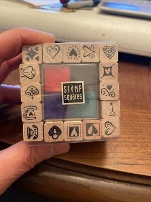 all Night Media Rubber Stamps 2910Q HEARTS w/ 4 Pigment Inkpad - Image 1 of 4