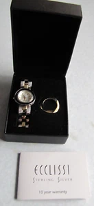 Vintage Ecclissi 32250 Sterling Silver Reversible 925 Watch With bezels IN BOX - Picture 1 of 16