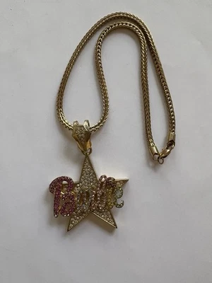 "Collar Barbie Bling tono dorado y diamantes de imitación multicolor 17""" Foto 1 de 4