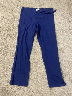 Calça Landau ScrubZone unissex extra pequena azul marinho cordão esfoliante médico - Imagem 1 de 4