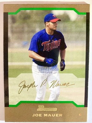 Bowman #152 Joe Mauer 2004 Gold Border Twins Salón de la fama SP Foto 1 de 2