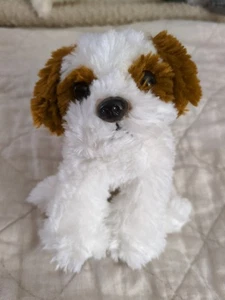 Aurora kleiner Plüsch Hund Welpe Shih Tzu braun und weiß Beanie - Bild 1 von 6