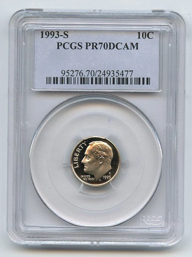 1993 S 10C Roosevelt Dime Proof PCGS PR70DCAM - Image 1 of 1