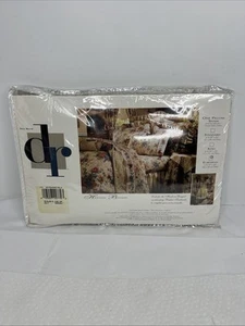 Vintage Dan River Floral Pillow Euro Sham Size Ruffle Edge Heirloom Beige 26x26 - Picture 1 of 6