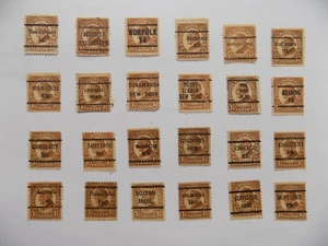 U S Coll'n of (24) used Diffn't cities PRECAN. DEFIN-8-16-1 1/2 C HARDING- - Picture 1 of 2