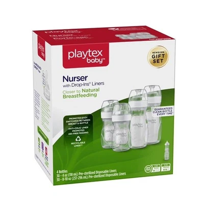 Nurser Bottle Gift Set, with Pre-Sterilized Disposable Drop-Ins Liners, Close... - Image 1 of 4
