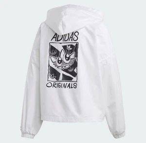 NWT Adidas Cropped full zip windbreaker jacket size XS - Picture 1 of 6
