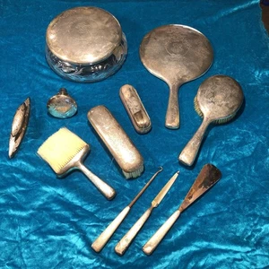 Antique Shreve and Company, San Francisco, sterling silver vanity Set 1683 Grams - Imagen 1 de 24