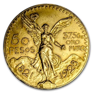 1928 Mexico Gold 50 Pesos AU - Picture 1 of 2
