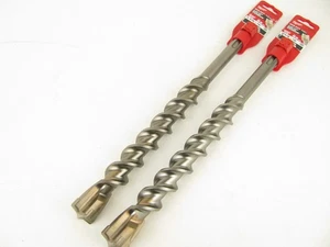 2 Stück Milwaukee 1-1/4 Zoll x 15 Zoll 4-Schneider SDS-MAX Hartmetallbohrer 48203970 - Bild 1 von 5