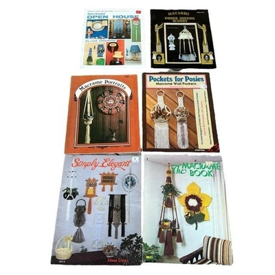 VTG 6-Piece Macrame Booklets Patterns and Instructions Wall Decor Plant Hangers - Image 1 of 4