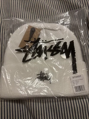 Stussy Basic Cuff Beanie New w Tags White - Image 1 of 4