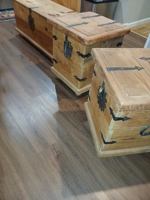  Juego de cofre de almacenamiento con 2 lados pequeños. Multifuncional para dormitorio/salón Foto 1 de 4