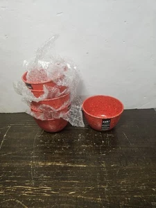 ZAK! Designs Red Melamine Confetti Small Snack Cereal Prep Bowls Set Of 6 - Picture 1 of 5