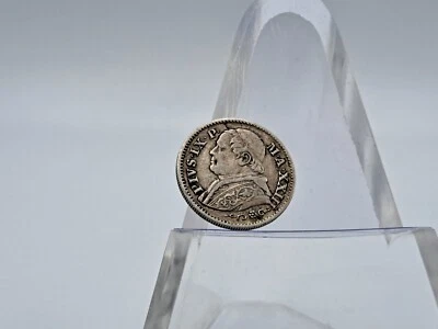 1868 Vatican and Papal States 10 Soldi **Key Date, Scarce In This Condition** - Image 1 of 2