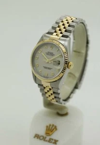 Men's Rolex Datejust Watch 16233 36mm Ivory Jubilee Arabic 2-Tone #W14 - Bild 1 von 12