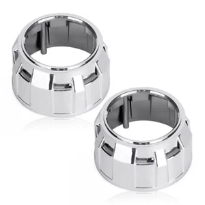 2.5 inch Silver Shrouds Fit Xenon LED Projector Len Headlight Retrofit Universal - Picture 1 of 3
