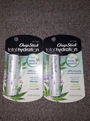 2 Pk ChapStick Total Hydration Lip Balm Essential Oils Hemp Seed Oil - Image 1 of 3