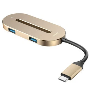 HUB O-Shape Typ-C Multi Konverter 3xUSB3.0 + HDMI 4K + Typ C PD Gold - Bild 1 von 8