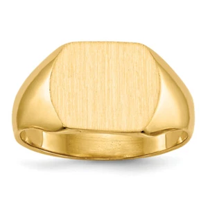 10K Yellow Gold Custom Engraved Signet Ring Handmade Personalized Monogram ... - Picture 1 of 7