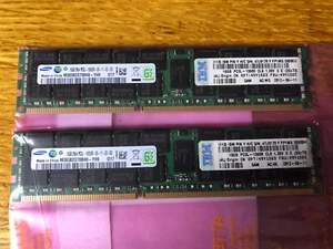 New Memory samsung FP IBM 32gb Total (2x16GB) PC3L-10600 CL9 ECC DDR3 sticks - Picture 1 of 4