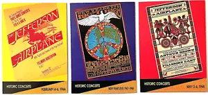 JEFFERSON AIRPLANE 3 CONCERT POSTER CARD SET ProSet SuperStars MusiCards 1991 Ed - Foto 1 di 7