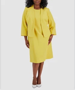 LE SUIT DRESS SUIT WOMEN'S SIZE 10 GOLDEN SUNSET - 2 PIECE - JACKET AND DRESS - Picture 1 of 3