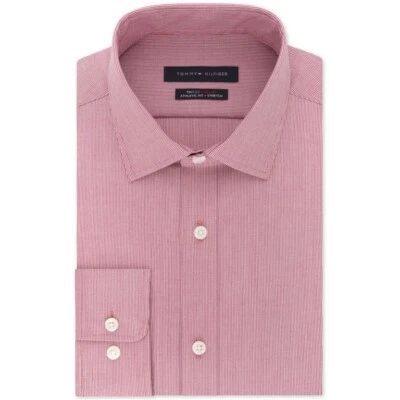 [NUEVO] CAMISA LARGA DE VESTIR THFLEX CORTE ATLÉTICO TOMMY HILFIGER (TALLA: 17.5 / ROJOS) Foto 1 de 4