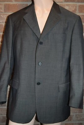 Blazer Perry Ellis Portafolio Para Hombres 44R Carbón Tattersall 3 Botones Delanteros Lana Foto 1 de 4