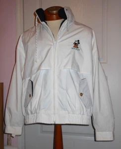Mickey Mouse White with Blue color trim full front zipper jacket size large - Picture 1 of 11