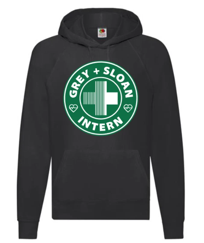 Greys anatomy intern black ladies hoodie Grey Sloan tv fan gift S-2XL women new  — 第 1/1 张图片