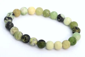 Pulsera de crisoprasa mate/jade australiano de 8 mm grado A cuentas redondas naturales de 7" - Imagen 1 de 4